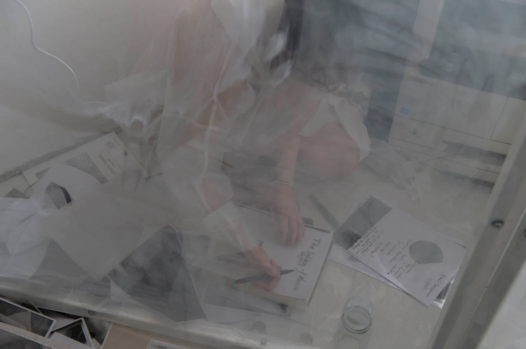 Body, notes and image fragments / Bilocation, 2018