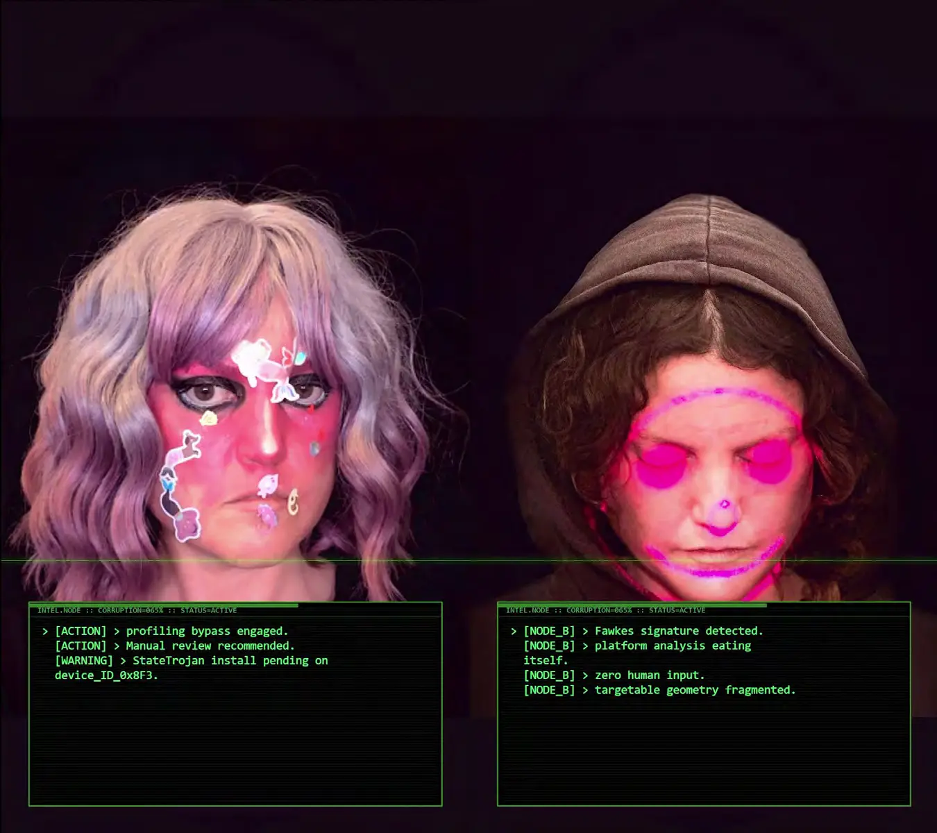 Four synthetic faces from Gh0st in the L00p