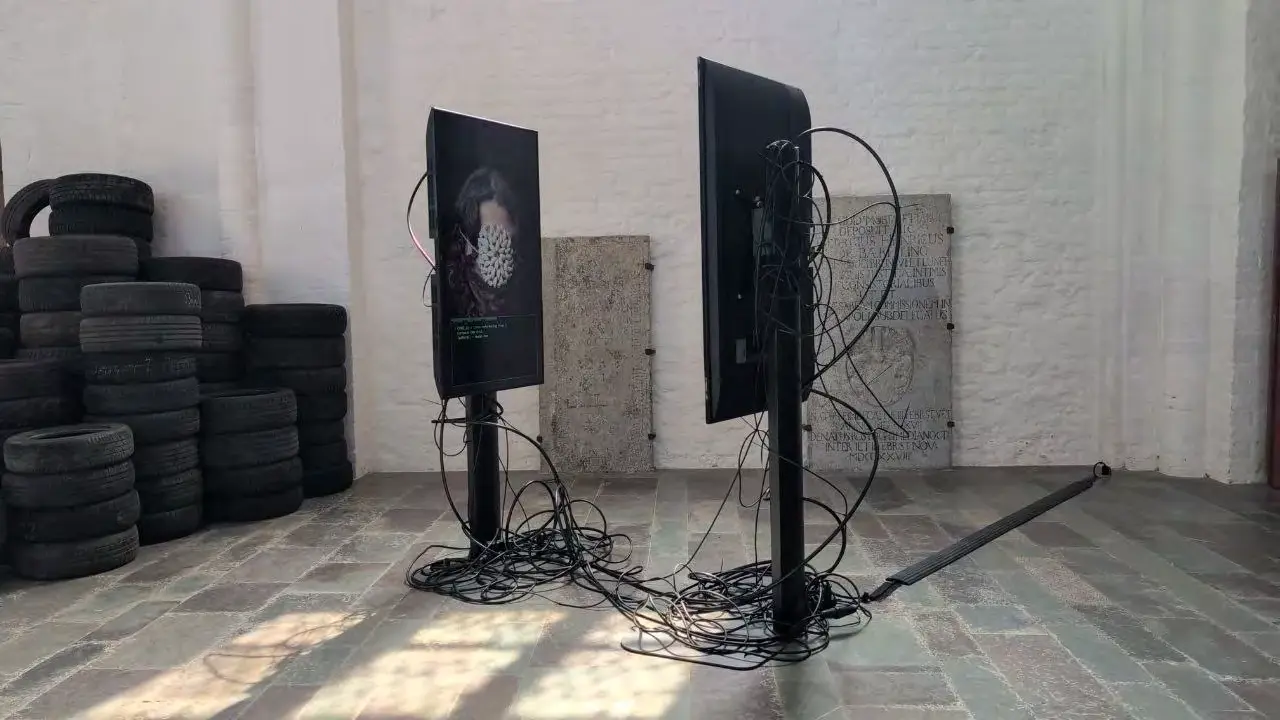 Installation view / Yes AI CAN Festival, Nikolaikirche, Rostock, 2026
